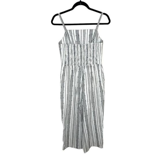 Linen-Blend Geometric-Stripe Sleeveless Jumpsuit -Size Small - Picture 7 of 7